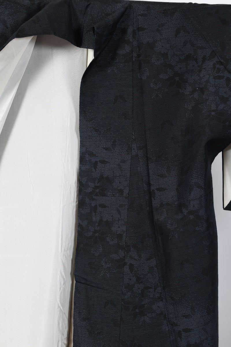 Japanese kimono used <tsumugi> M-size silk 100% /B933