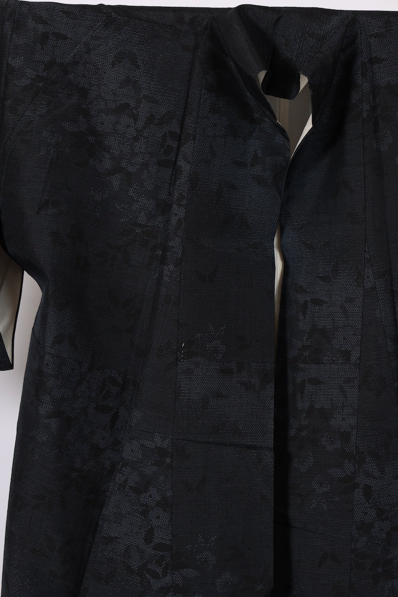 Japanese kimono used <tsumugi> M-size silk 100% /B933