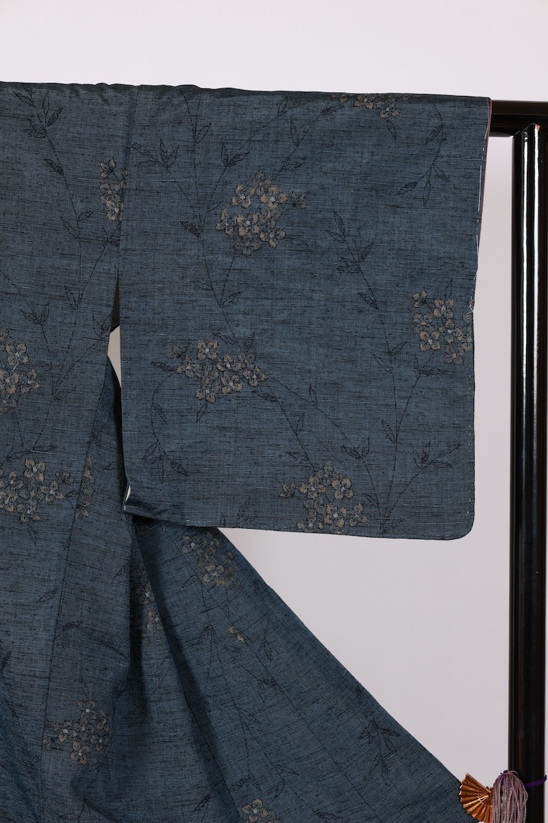 Japanese kimono Unused New <Tsumugi> M-size silk 100% /B923