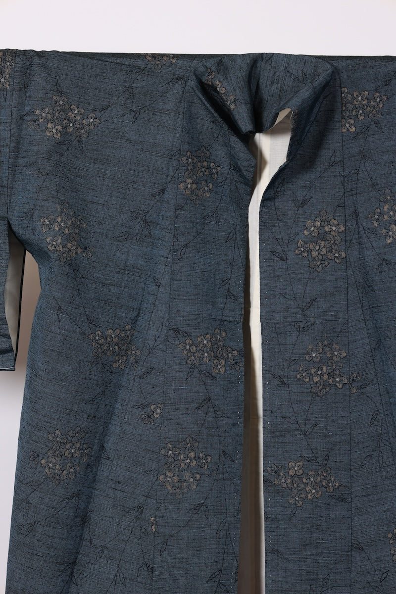 Japanese kimono Unused New <Tsumugi> M-size silk 100% /B923