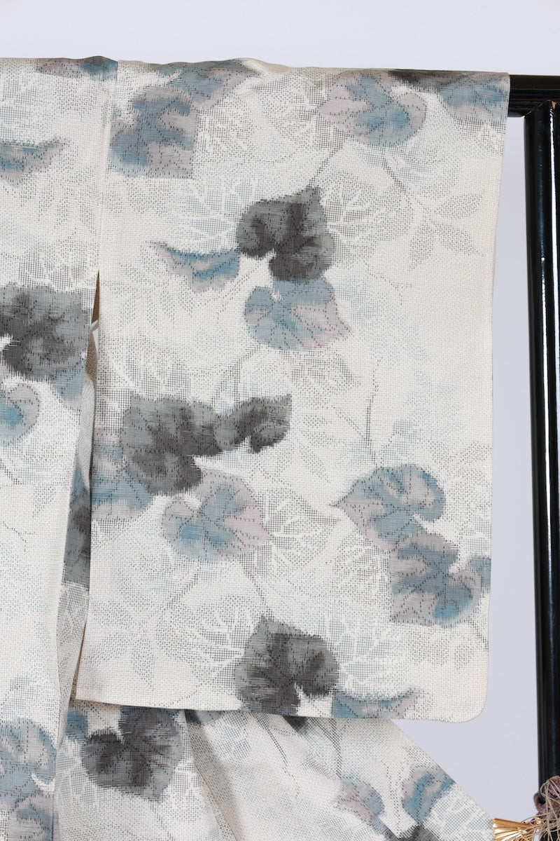 Japanese kimono used <Tsumugi> Msize silk 100% /T508