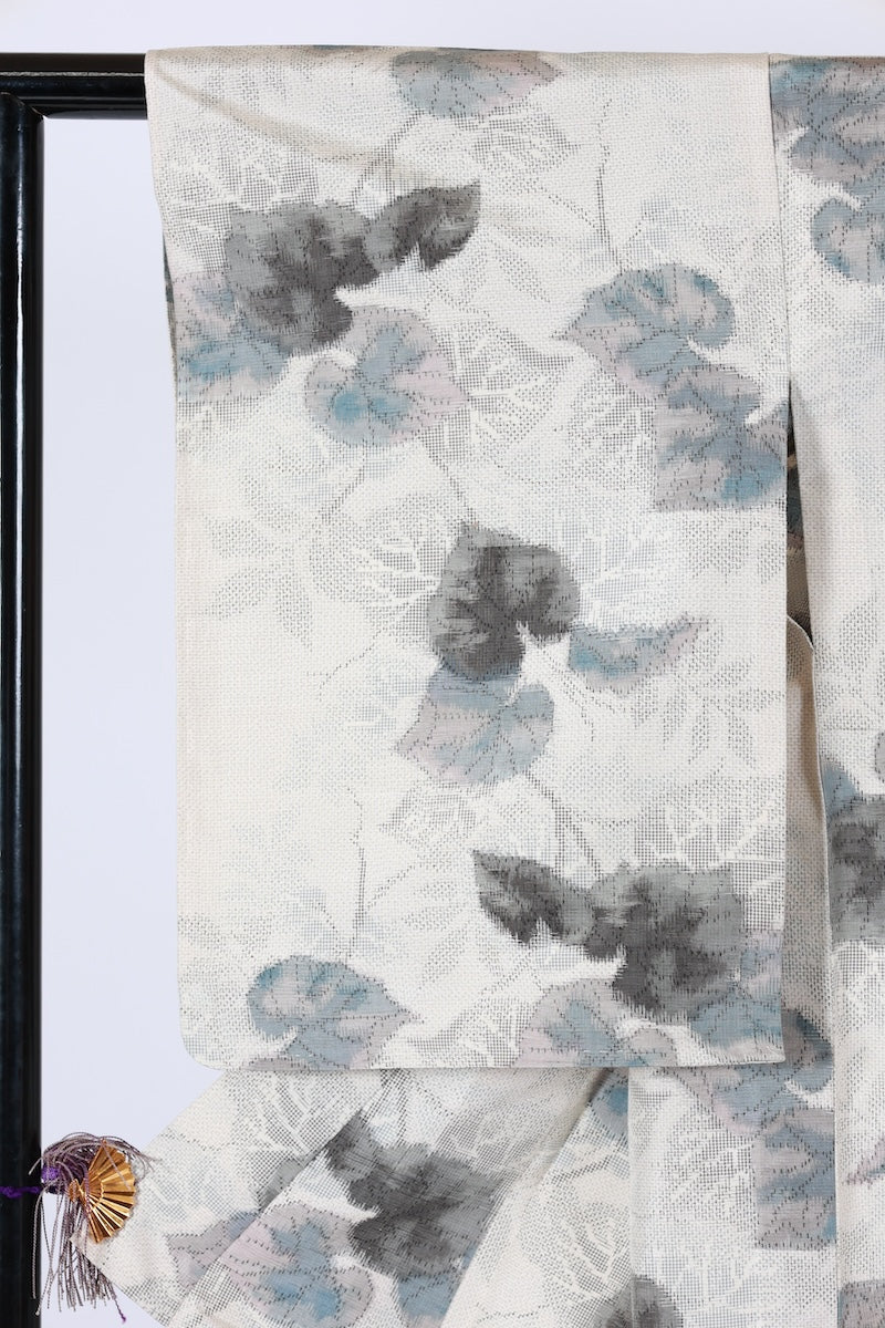 Japanese kimono used <Tsumugi> Msize silk 100% /T508