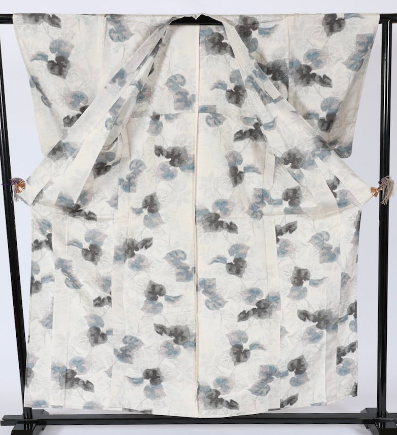 Japanese kimono used <Tsumugi> Msize silk 100% /T508