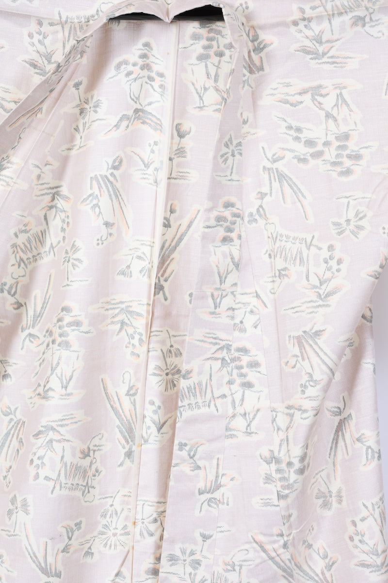 Japanese kimono used <Tsumugi> M-size silk 100% /B974