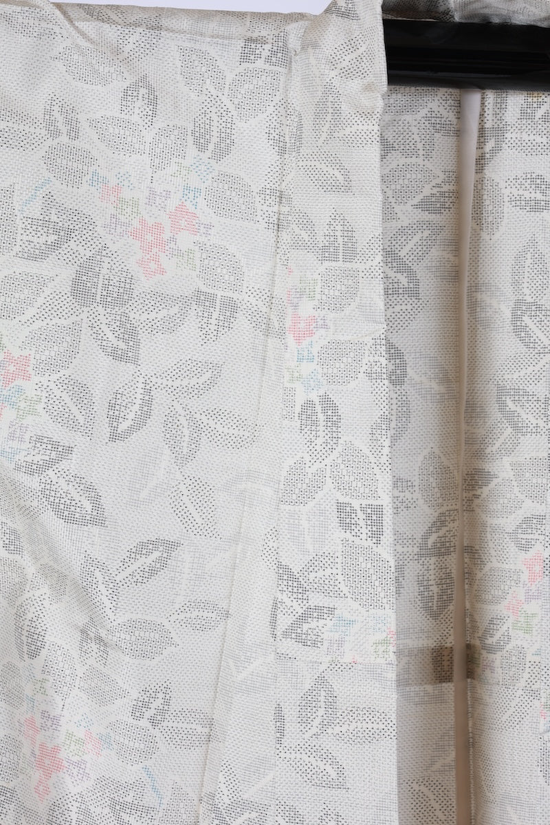 Japanese kimono used <Tsumugi> Lsize silk 100% /T507