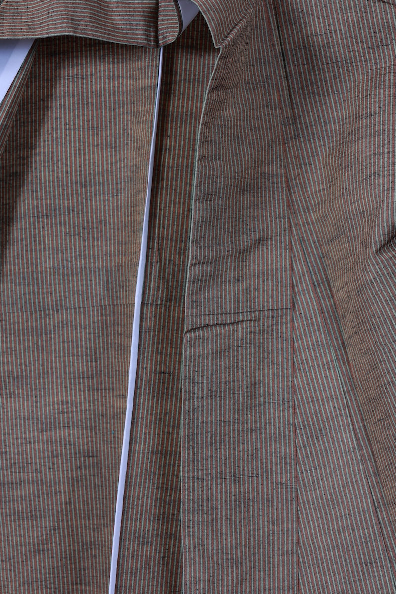 Japanese kimono used <Tsumugi> M-size silk 100% /B973