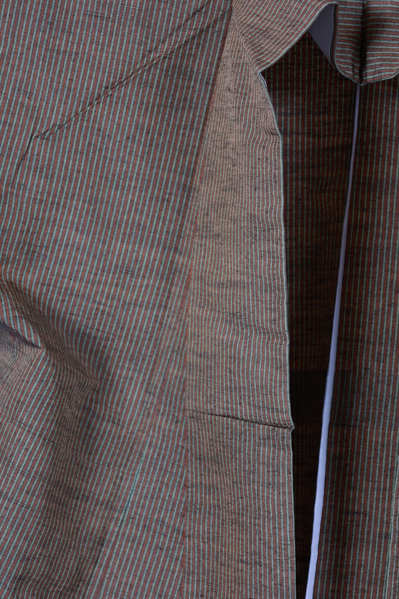Japanese kimono used <Tsumugi> M-size silk 100% /B973