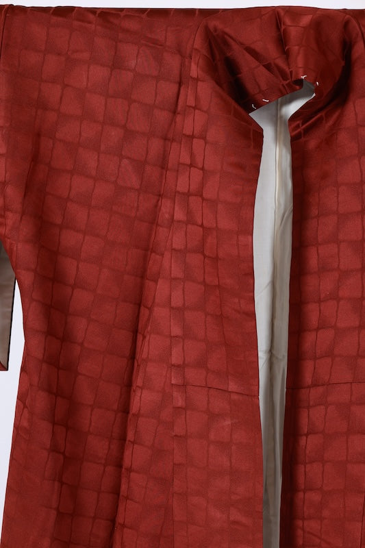 Japanese kimono used <houmongi> L-size silk 100% / B1463