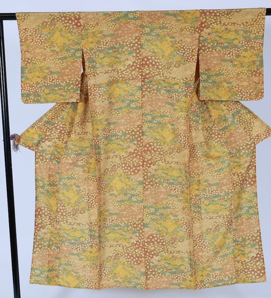 Japanese kimono used <komon> Msize silk 100% /T506