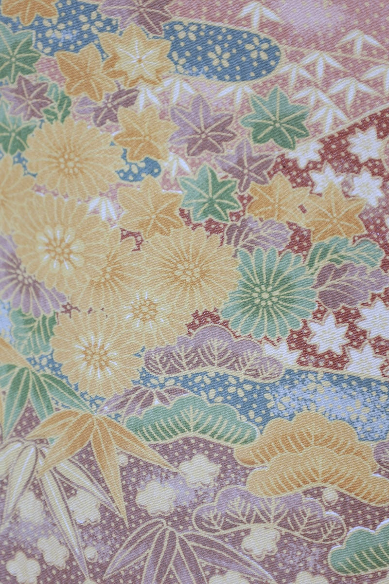 Japanese kimono used <komon> Msize silk 100% /T506