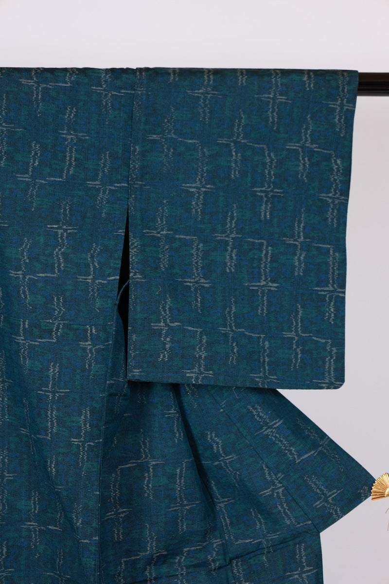 Japanese kimono used <Komon> Msize silk wool /T505