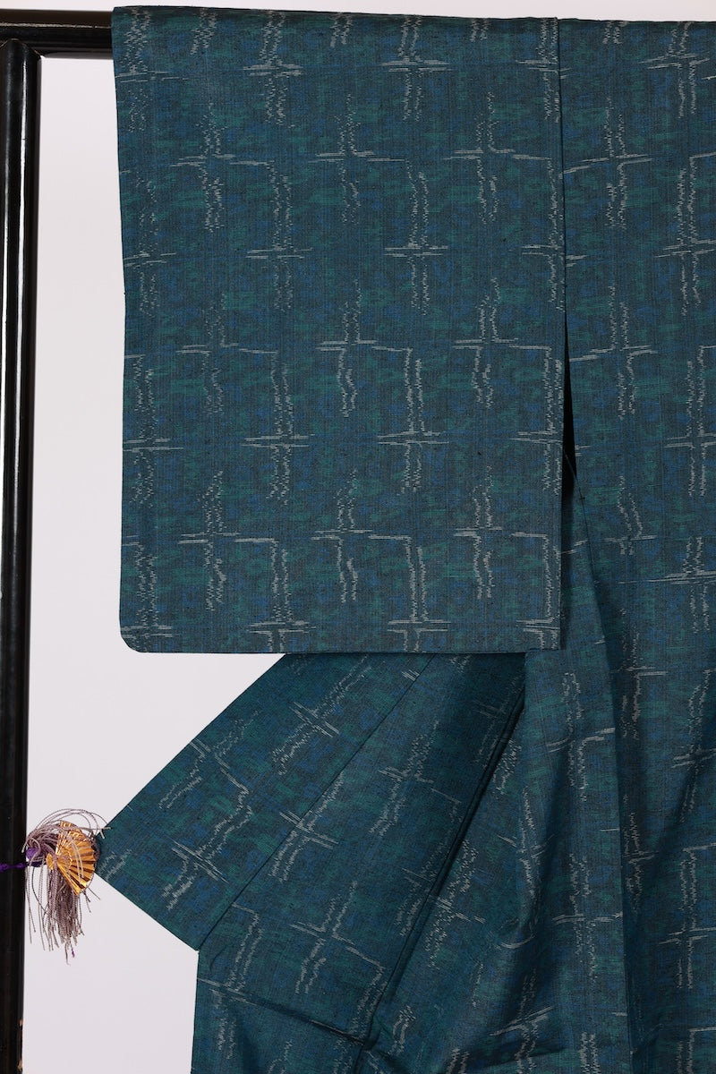 Japanese kimono used <Komon> Msize silk wool /T505