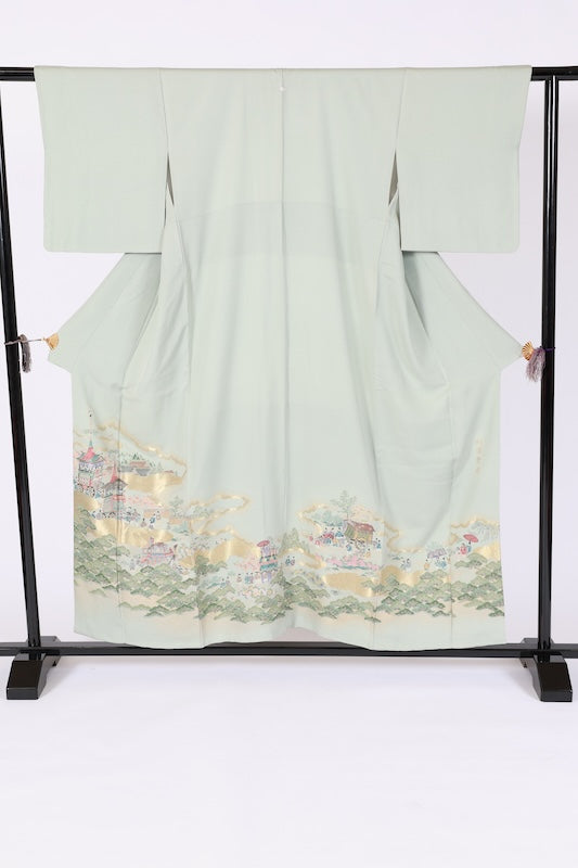 Japanese kimono used <irtome> M-size silk 100% /B1459