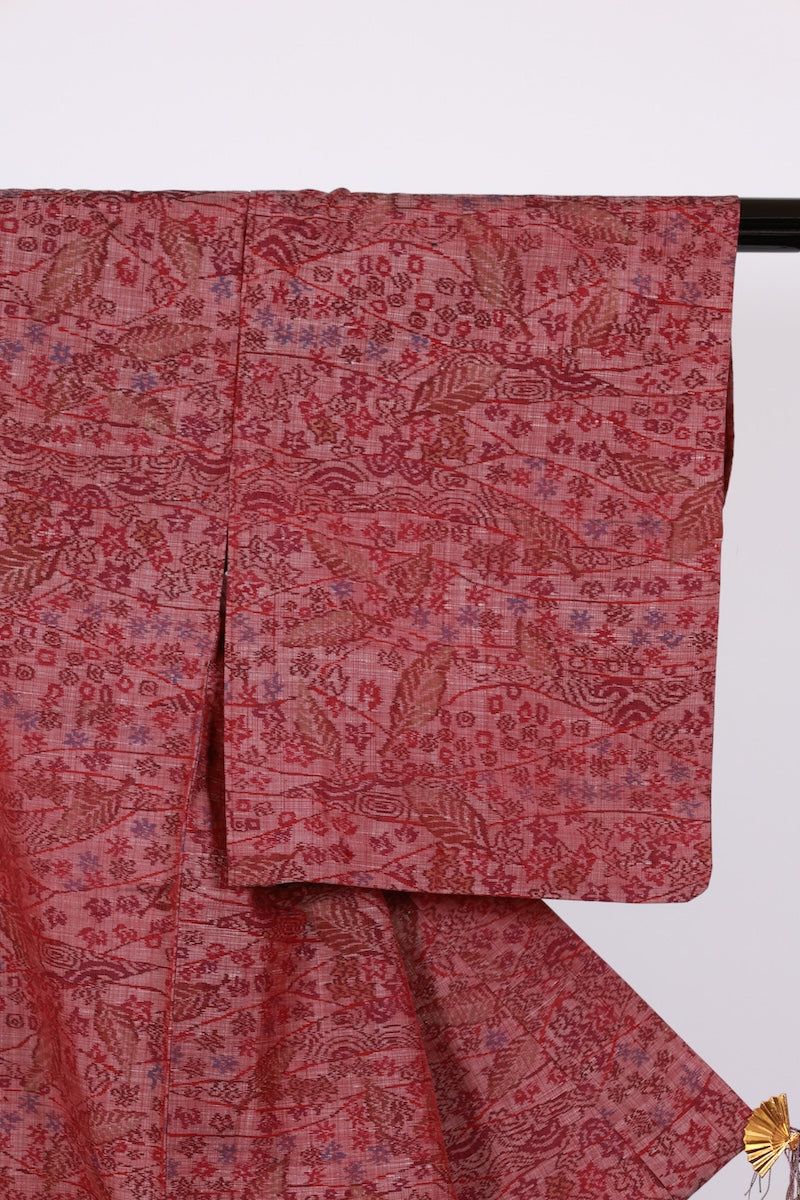 Japanese kimono used <Komon> S-size silk wool /B969