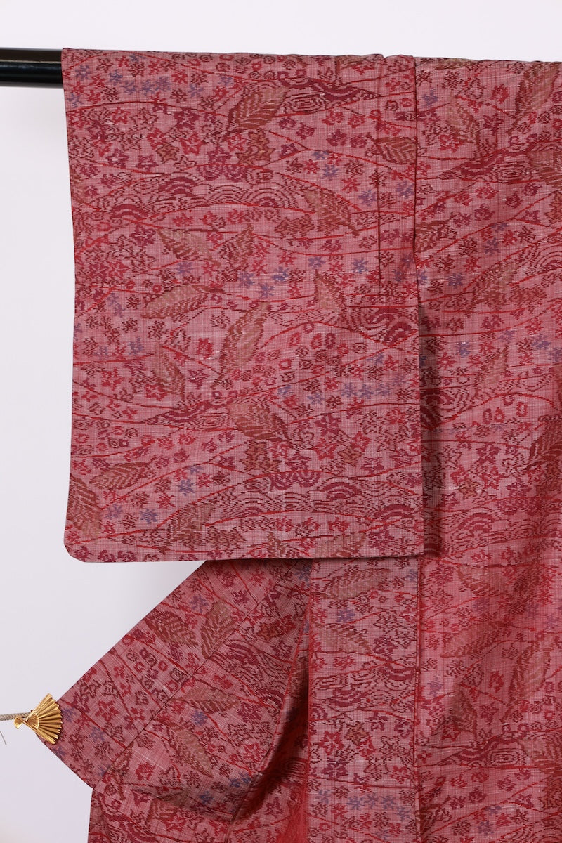Japanese kimono used <Komon> S-size silk wool /B969