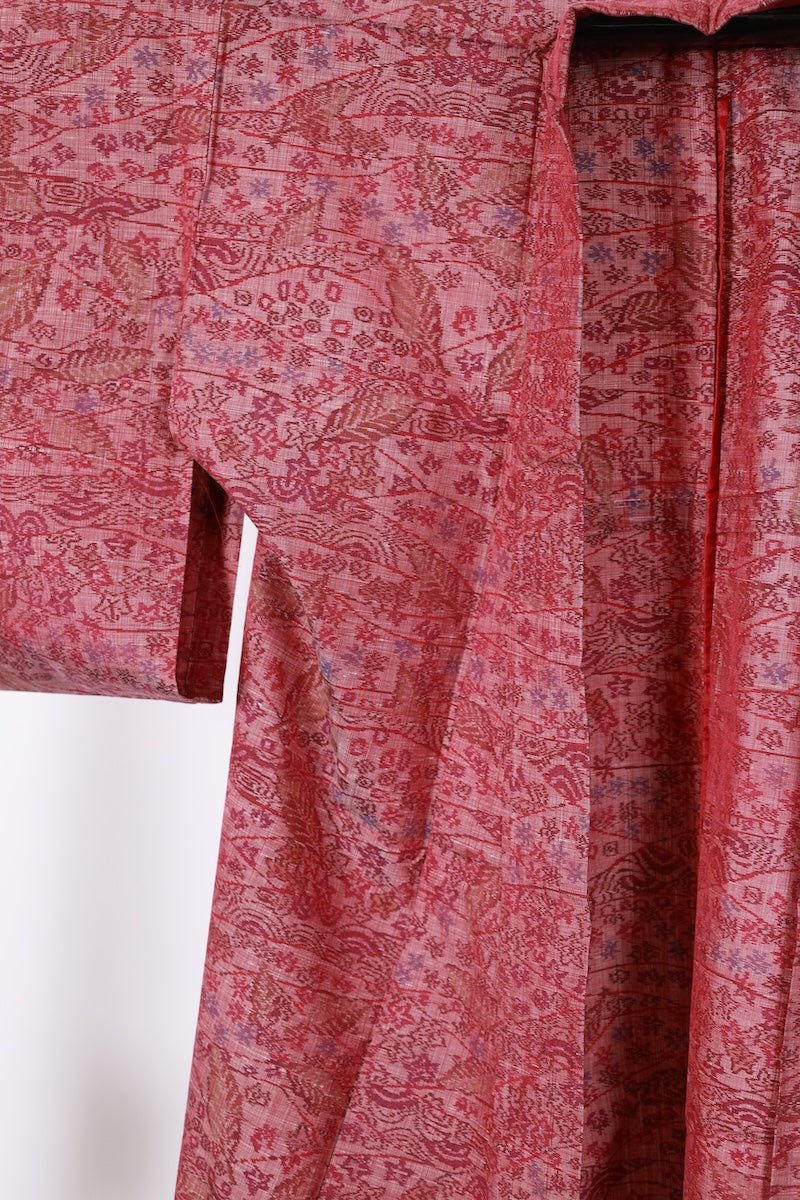 Japanese kimono used <Komon> S-size silk wool /B969