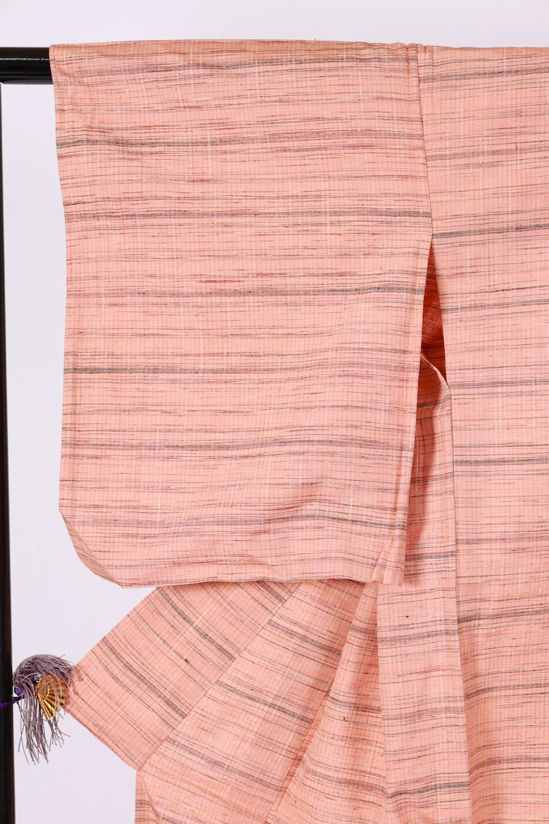 Japanese kimono used <Tsumugi> Msize silk 100% /T501