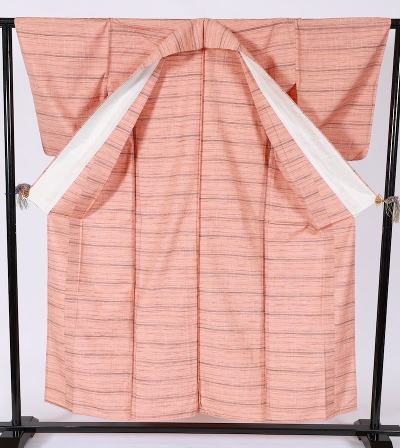 Japanese kimono used <Tsumugi> Msize silk 100% /T501