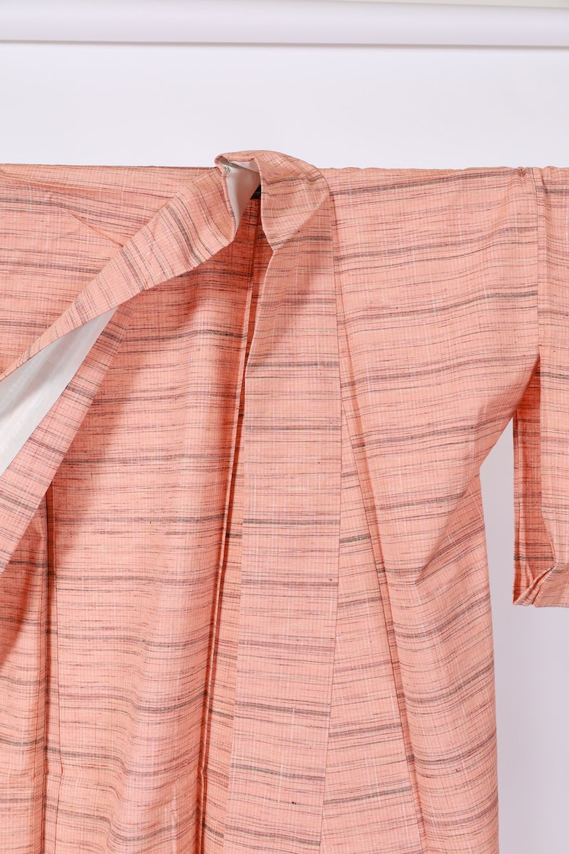 Japanese kimono used <Tsumugi> Msize silk 100% /T501