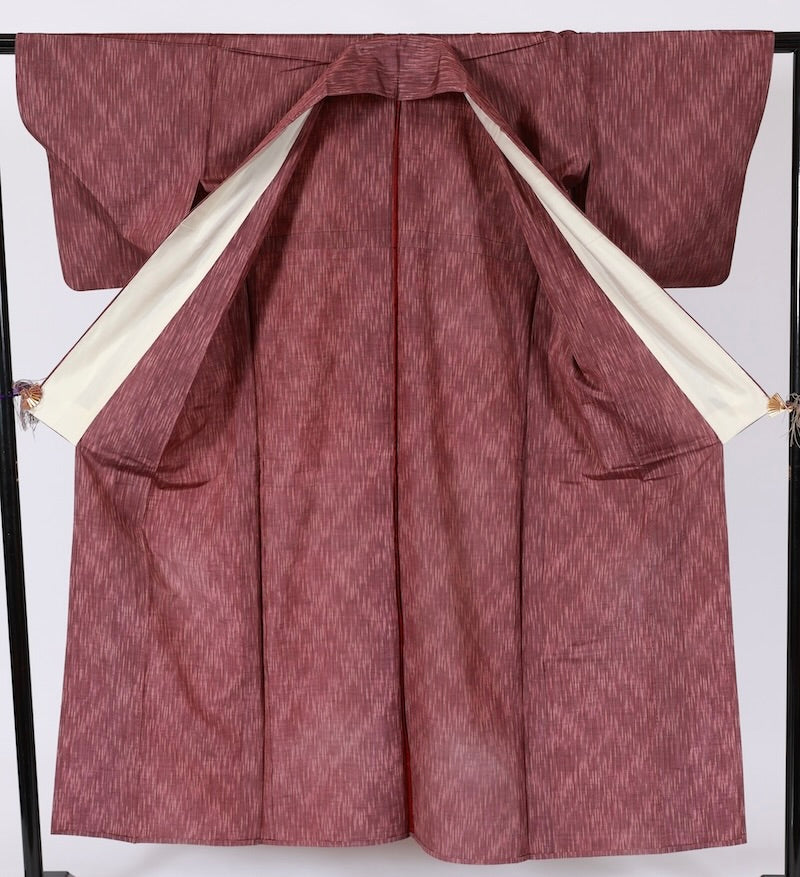 Japanese kimono used <Tsumugi> Msize silk 100% /T500