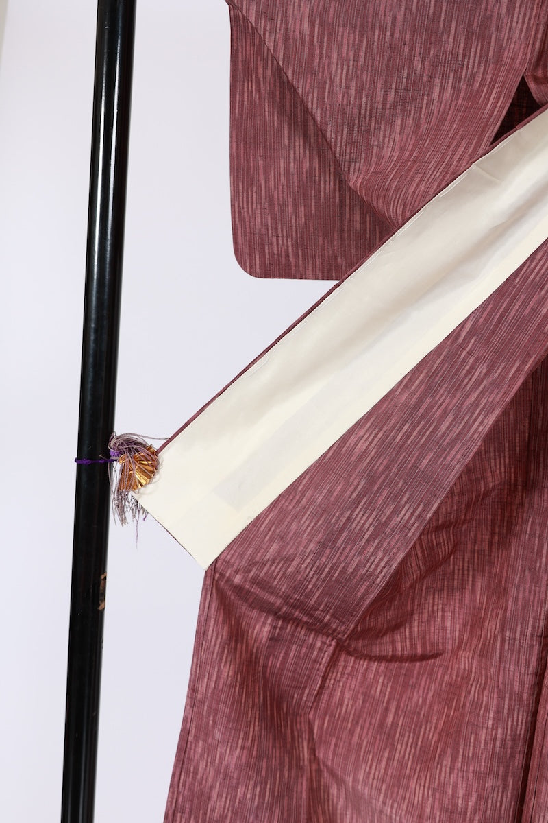 Japanese kimono used <Tsumugi> Msize silk 100% /T500