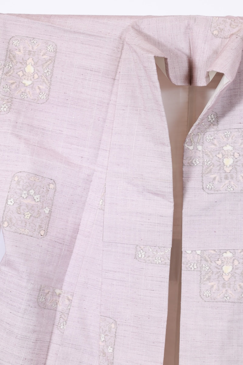 Japanese kimono used <Tsumugi> M-size silk 100% /B966