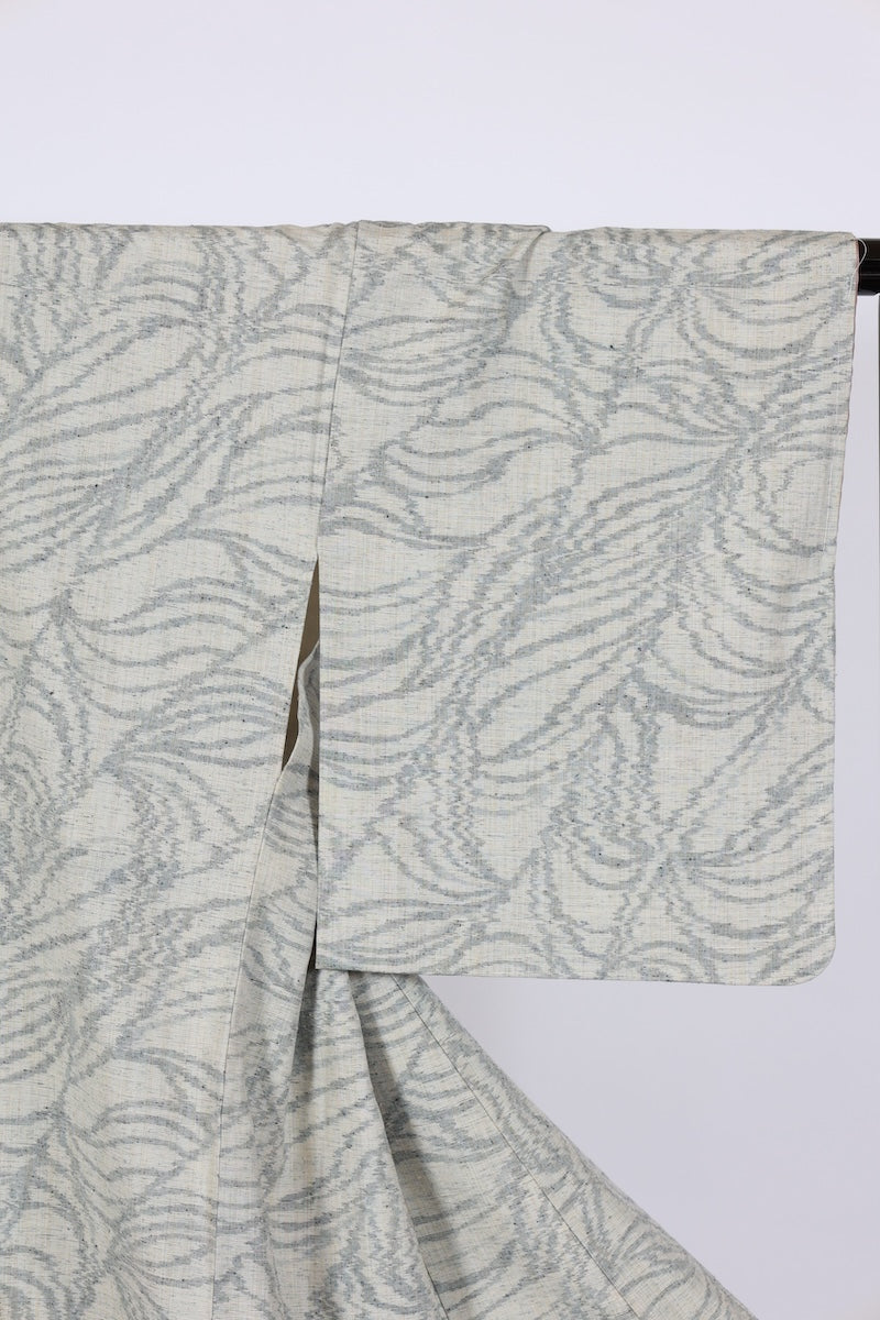 Japanese kimono used <Tsumugi> M-size silk 100% /B964