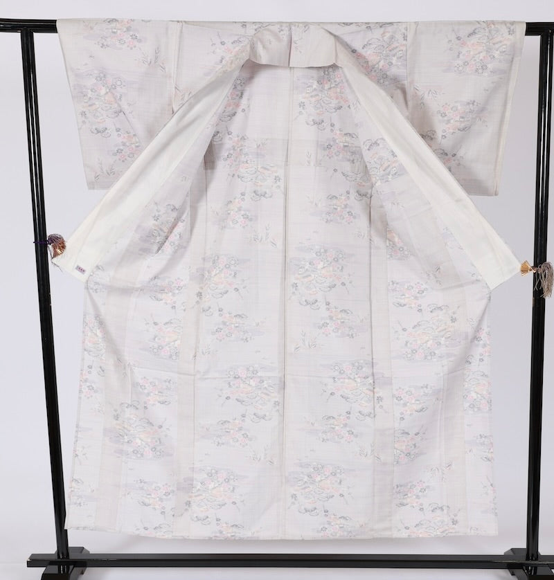 Japanese kimono used <Tsumugi> Msize silk 100% /T491