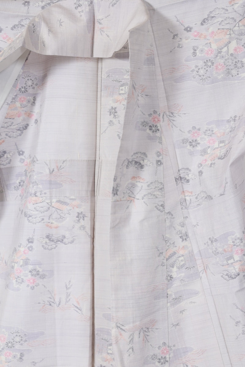 Japanese kimono used <Tsumugi> Msize silk 100% /T491