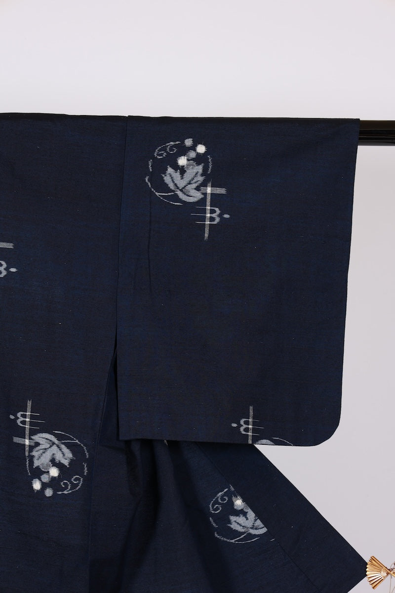 Japanese kimono used <Tsumugi> Msize silk 100% /T487