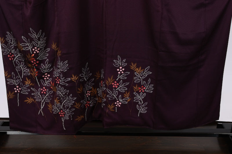 Japanese kimono used <houmongi> M-size silk 100% /B959