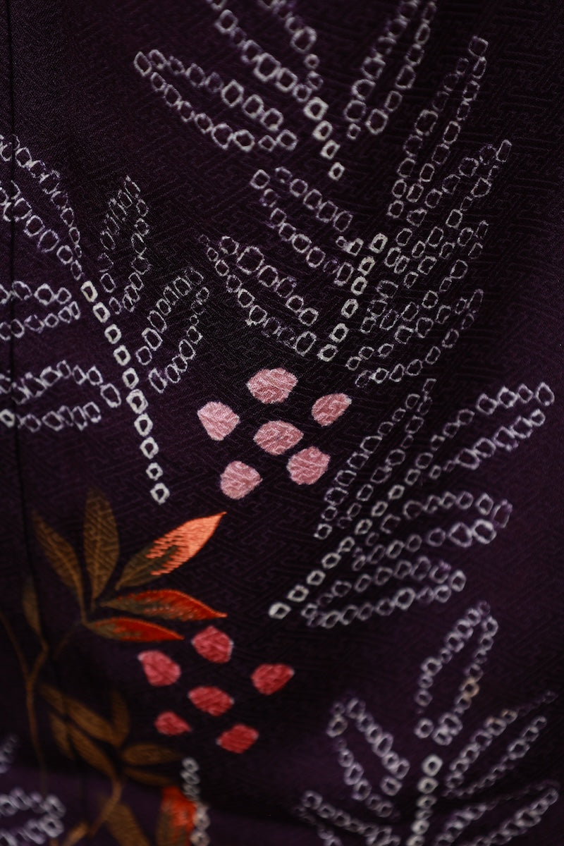 Japanese kimono used <houmongi> M-size silk 100% /B959