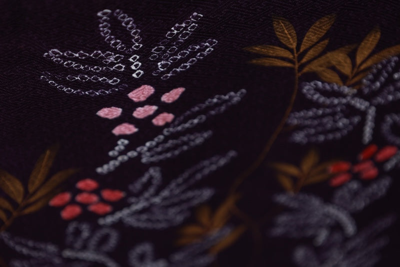Japanese kimono used <houmongi> M-size silk 100% /B959