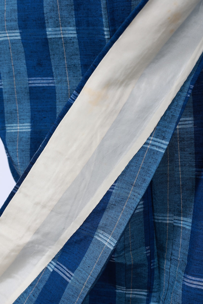 Japanese kimono used <Tsumugi> Msize silk 100% /T485
