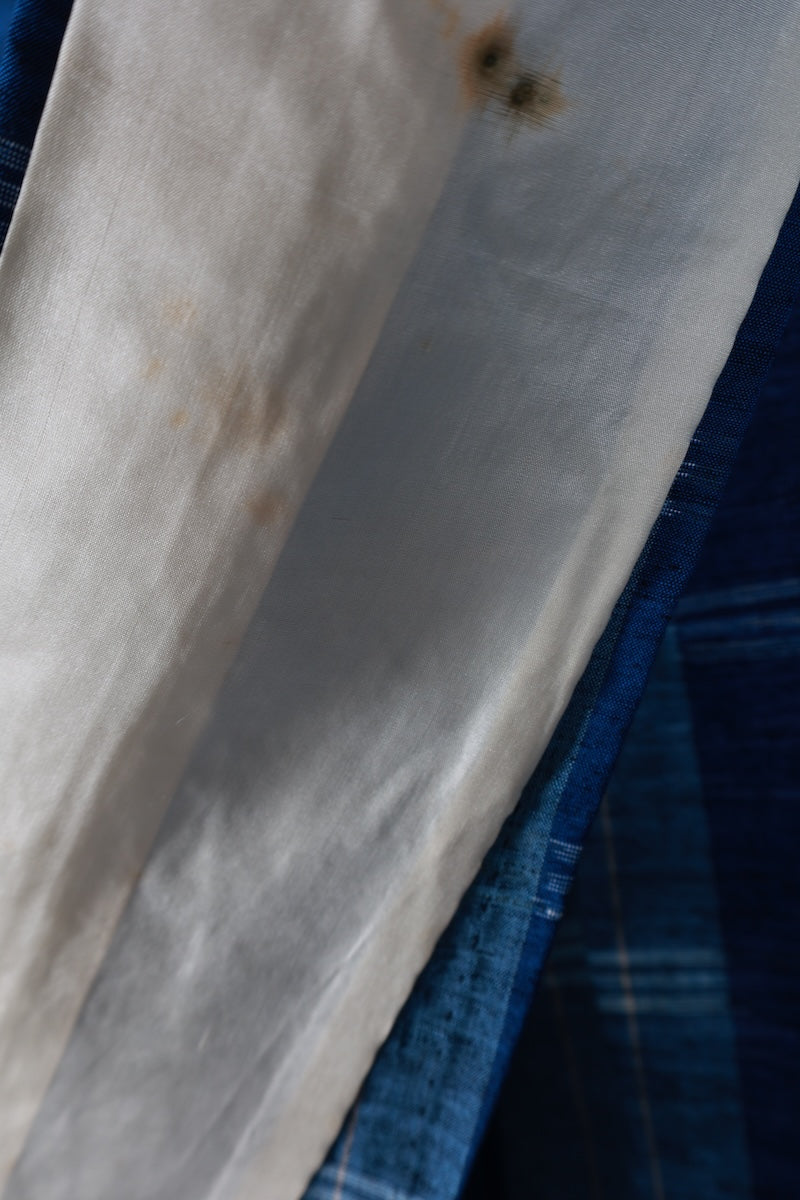 Japanese kimono used <Tsumugi> Msize silk 100% /T485