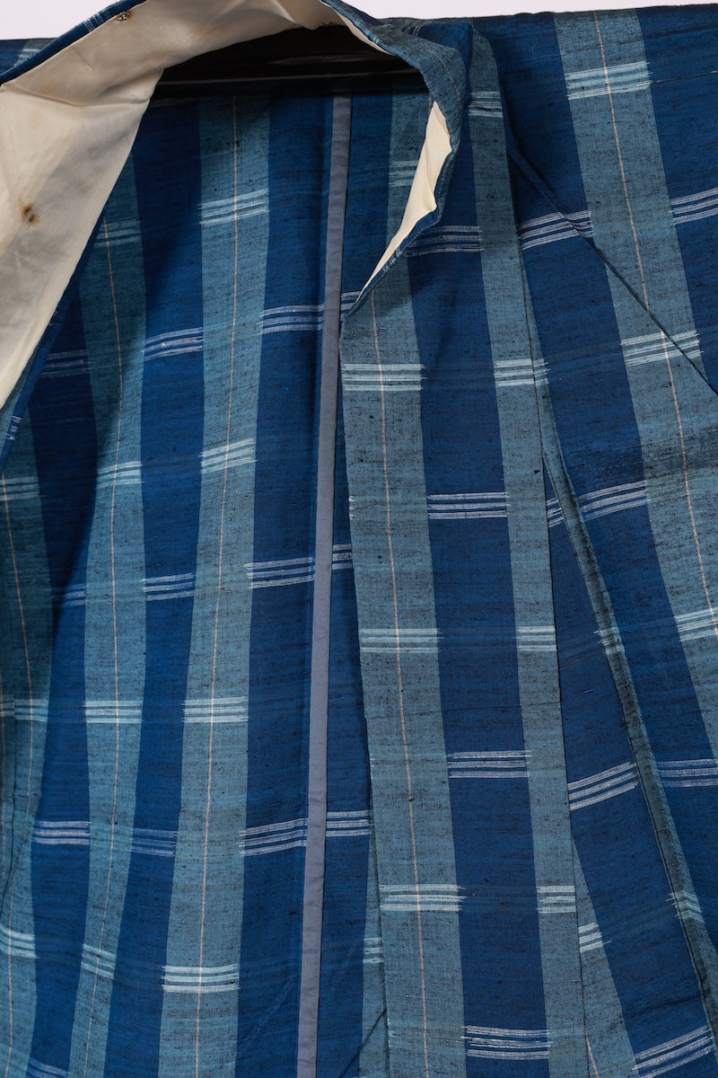 Japanese kimono used <Tsumugi> Msize silk 100% /T485