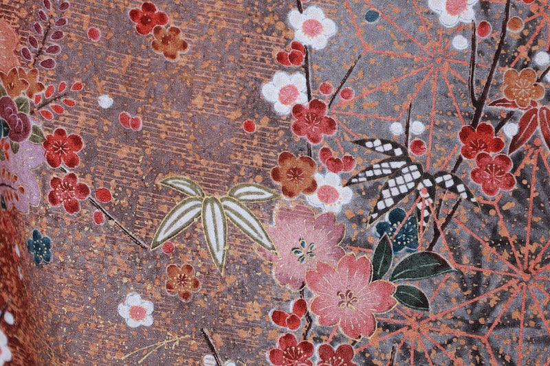 Japanese kimono used <komon> Msize silk 100% /B953