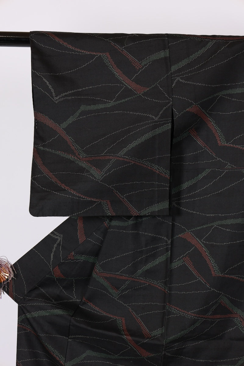 Japanese kimono used <Tsumugi> Msize silk 100% /T499