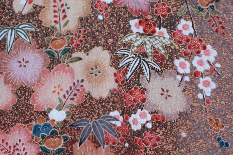 Japanese kimono used <komon> Msize silk 100% /B953