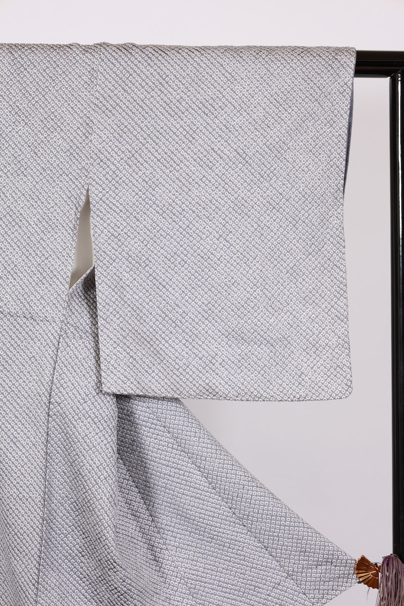 Japanese kimono used <Komon> L-size silk 100% /B951