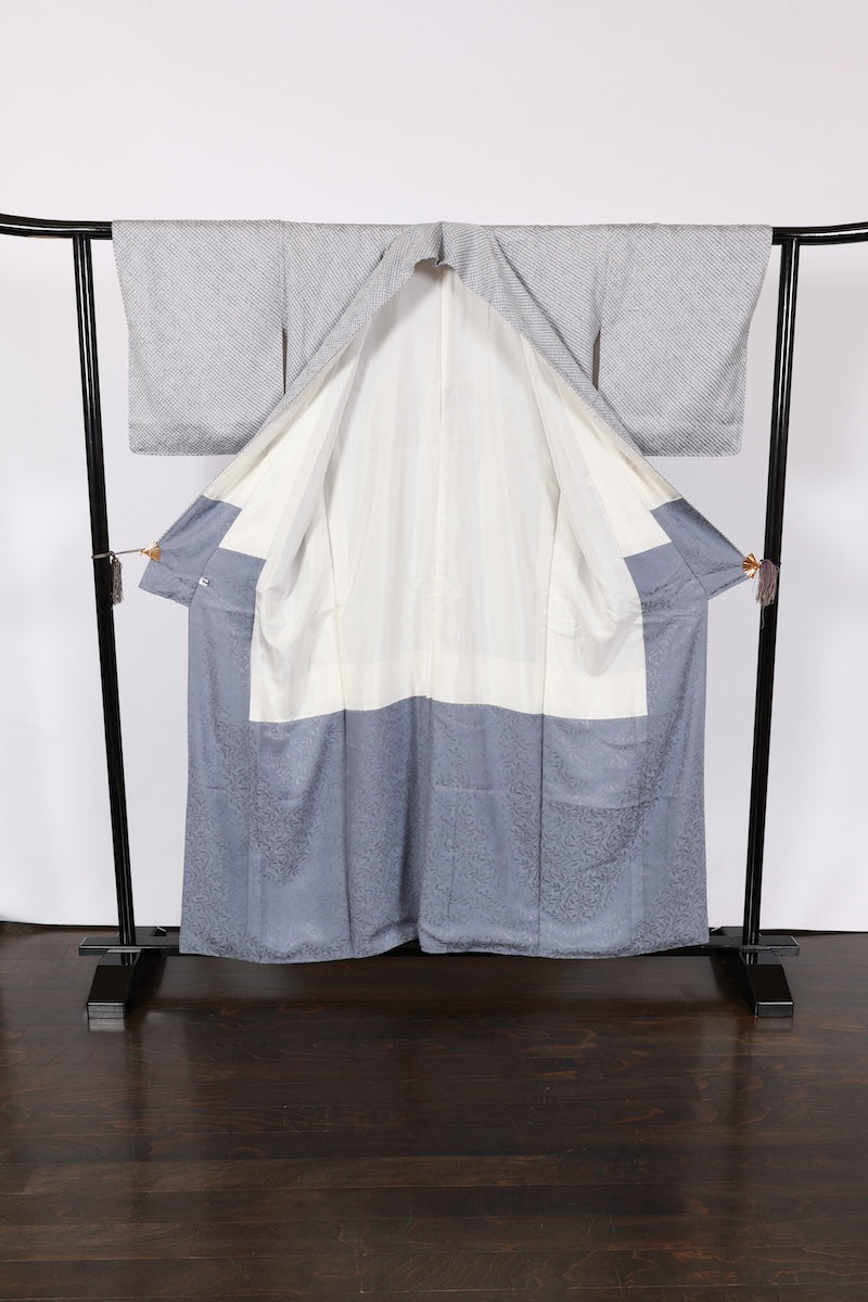Japanese kimono used <Komon> L-size silk 100% /B951
