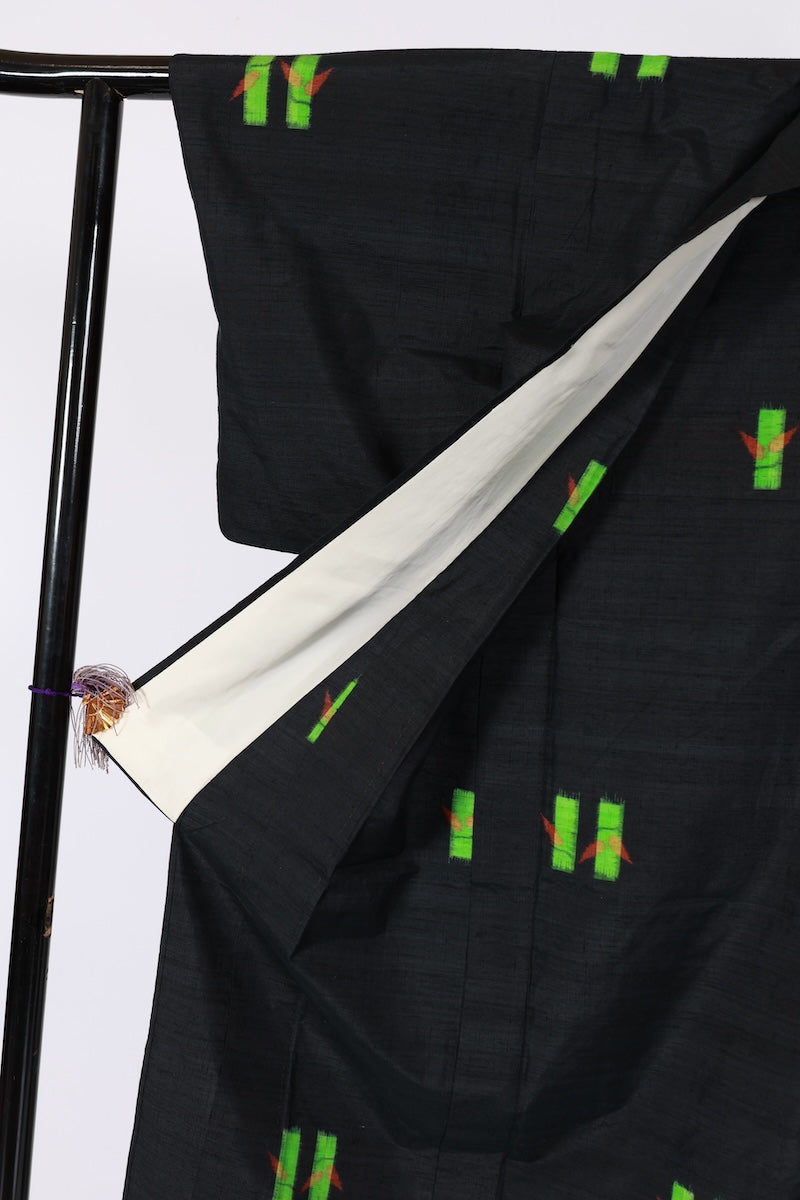 Japanese kimono used <Tsumugi> Msize silk 100% /T496