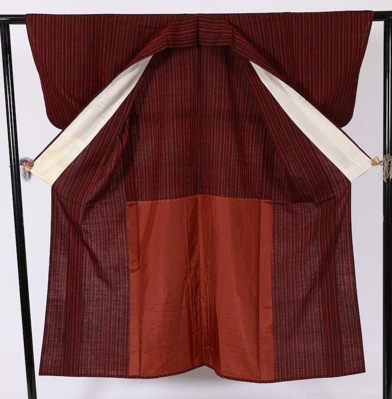 Japanese kimono used <Komon> Msize silk wool /T495
