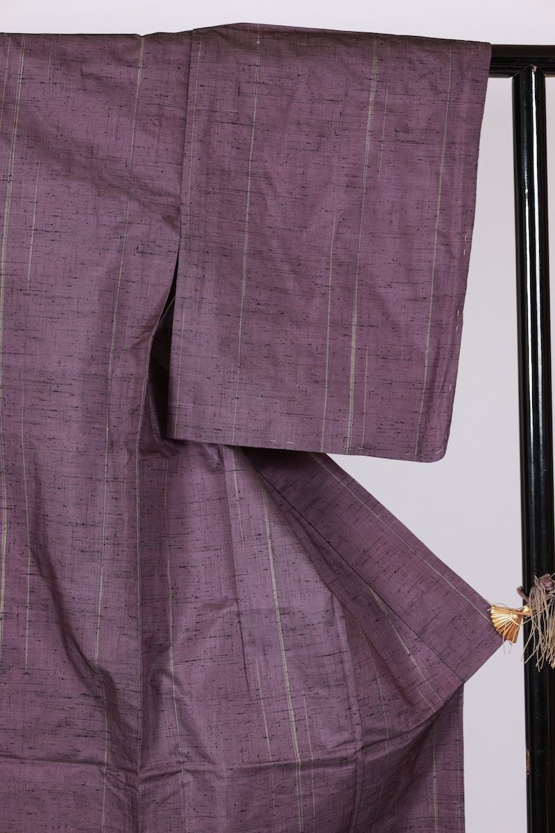 Japanese kimono used <Tsumugi> Msize silk 100% /T494