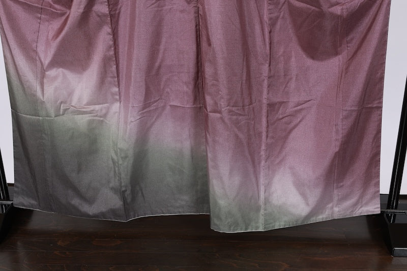 Japanese kimono used <Tsumugi> L-size silk 100% /B954