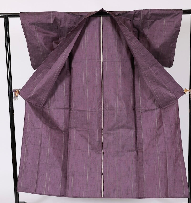 Japanese kimono used <Tsumugi> Msize silk 100% /T494