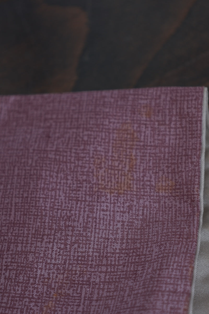 Japanese kimono used <Tsumugi> L-size silk 100% /B954