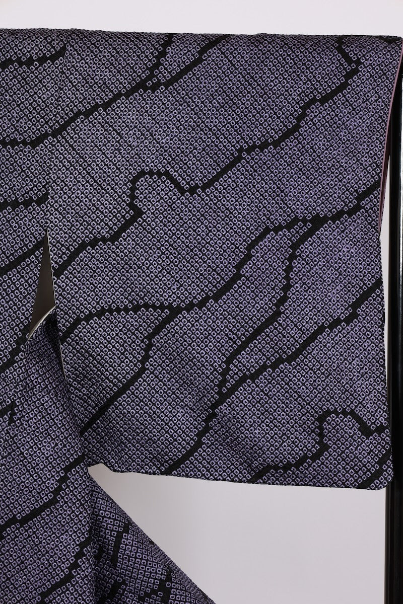Japanese kimono used <Komon> L-size silk 100% /B980