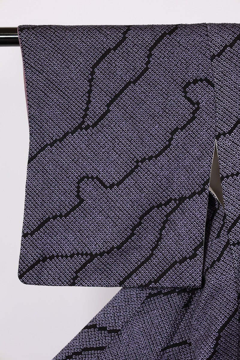 Japanese kimono used <Komon> L-size silk 100% /B980