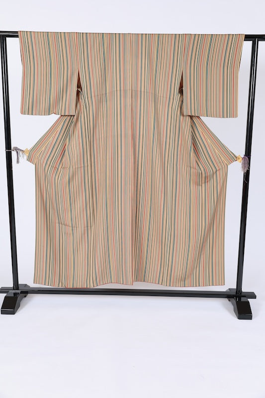 Japanese kimono used <komon> M-size silk 100% /B1436